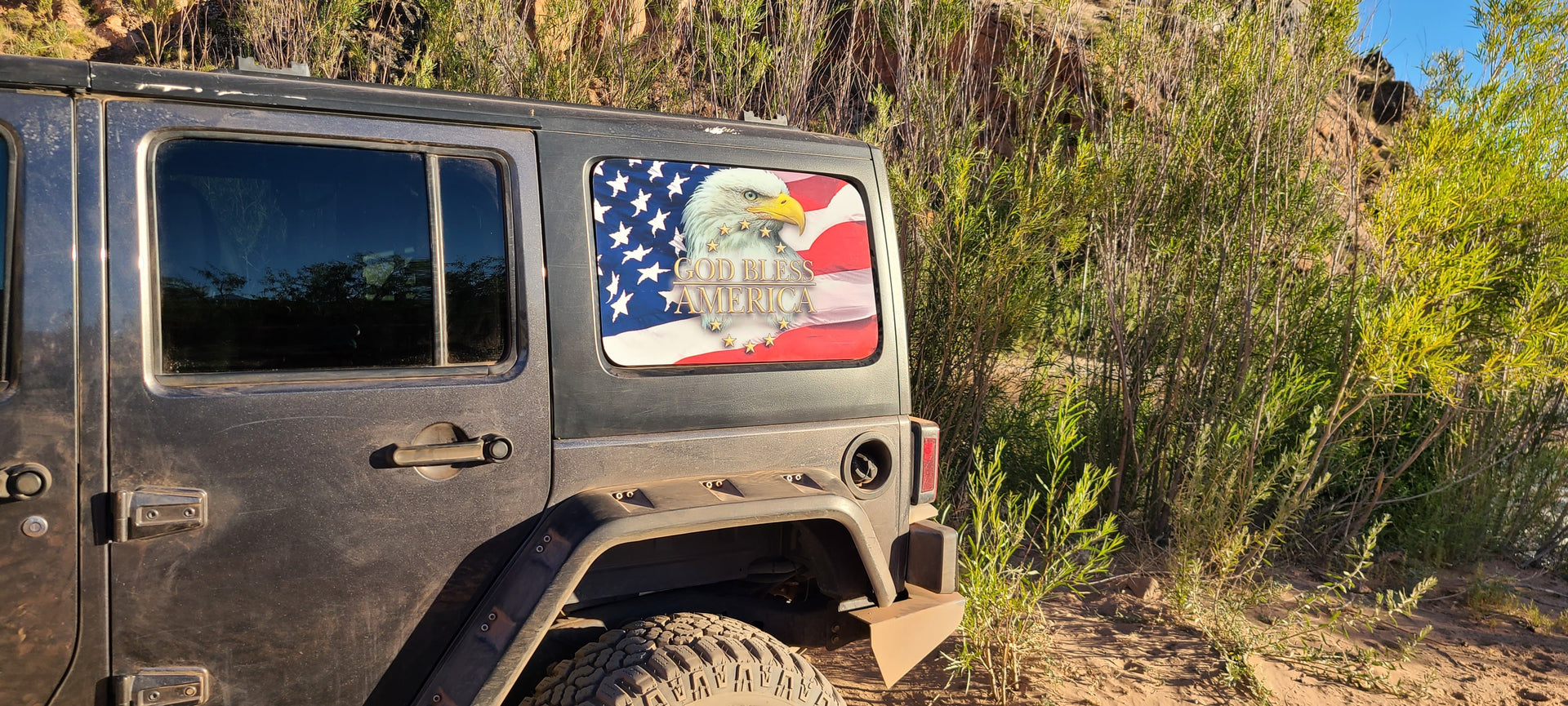 God Bless America Flag and Eagle - Crosscountrycreations
