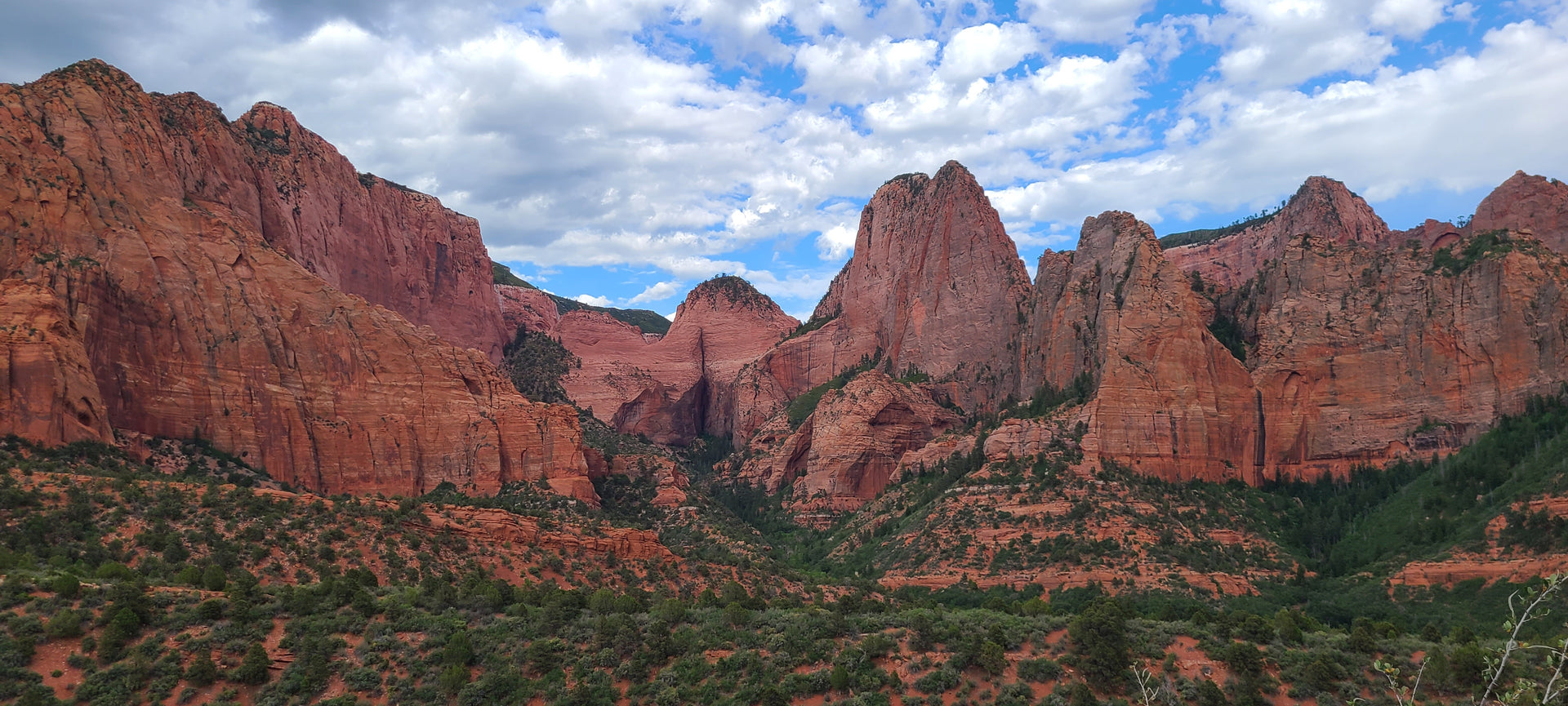 Red Rock faces in Kolob Canyon - Crosscountrycreations